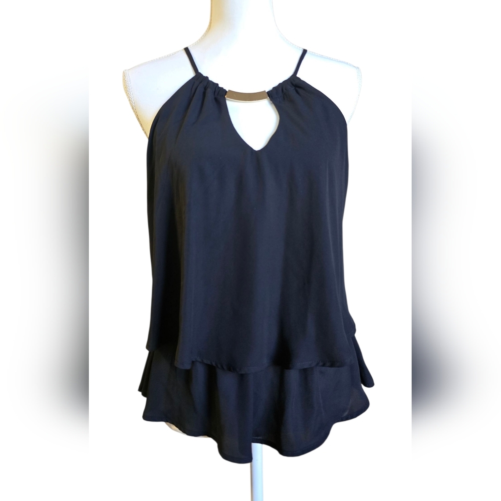 Have Black Layered Halter Blouse